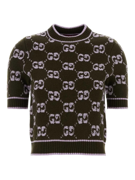  Gucci Gg Logo-pattern T-shirt - Green 