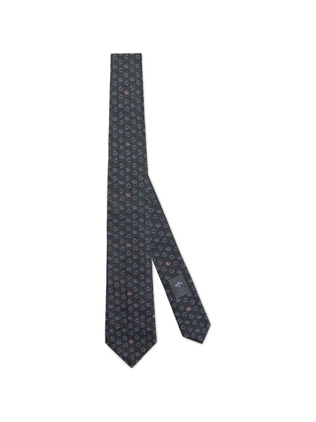  Gucci Gg Logo-pattern Tie - Black 