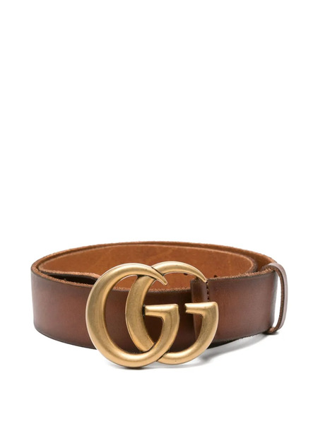  Gucci Gg Marmont Leather Belt - Brown 