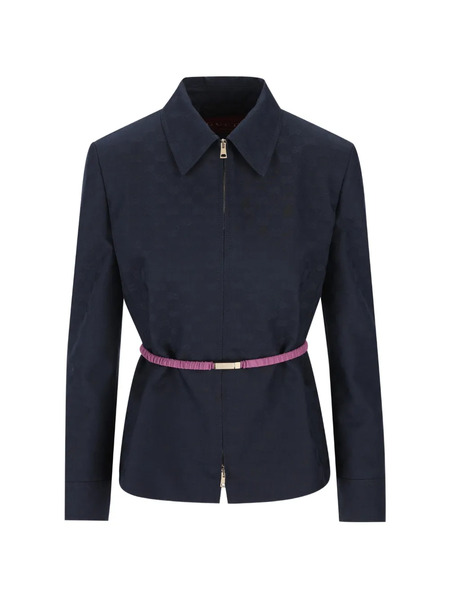  Gucci Gg-patterned Jacket - Blue 