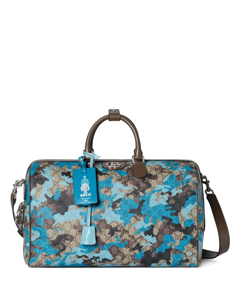  Gucci Gg-print Holdall - Blue 