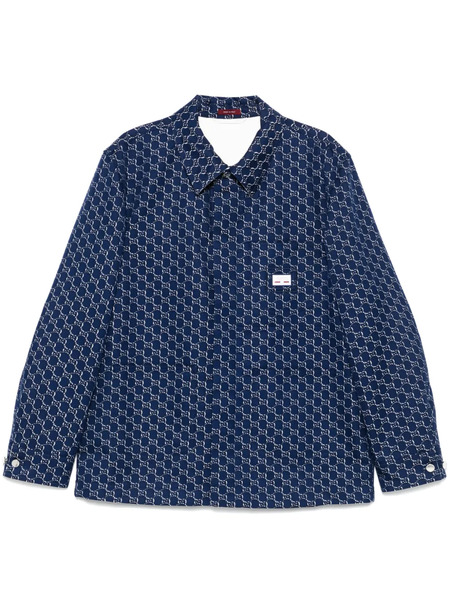  Gucci Gg Shadow-jacquard Cotton Jacket - Blue 