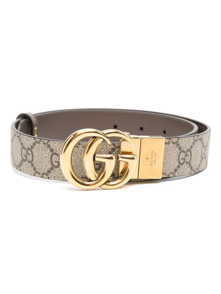  Gucci Gg Supreme Canvas Reversible Belt - Neutrals 