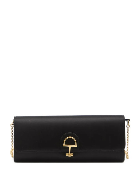  Gucci 73 Half-horsebit Chain-strap Clutch Bag - Black 