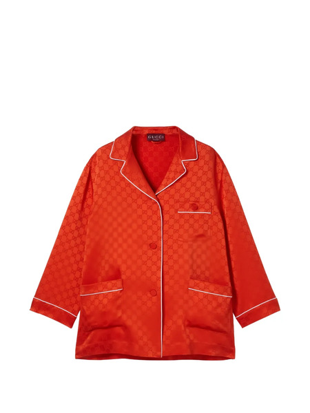  Gucci Hammered Gg Shirt - Orange 
