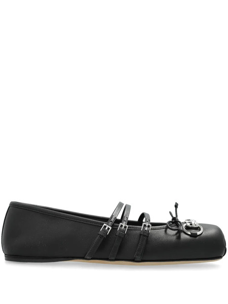  Gucci Horsebit Ballerina Shoes - Black 