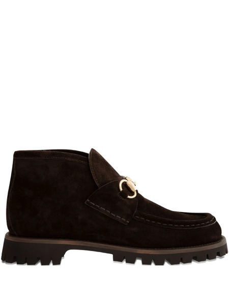  Gucci Horsebit-detail Suede Ankle Boots - Brown 