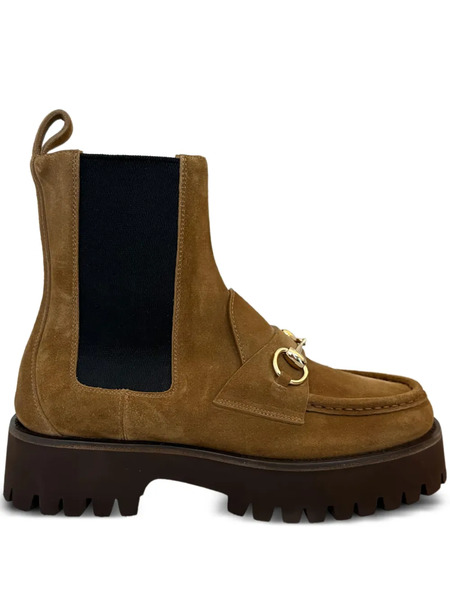  Gucci Horsebit Platform Chelsea Boots - Brown 