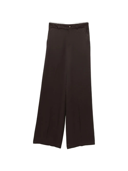  Gucci Horsebit Silk Jacquard Trousers - Brown 