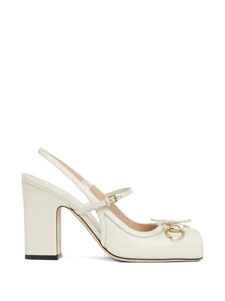  Gucci Horsebit Strap Leather Pumps - Neutrals 