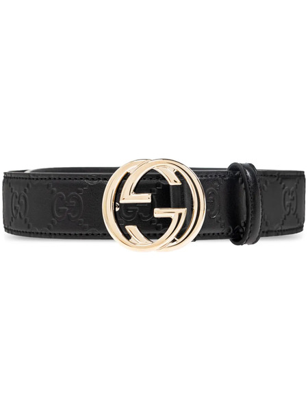  Gucci Interlocking G Buckle Belt - Black 
