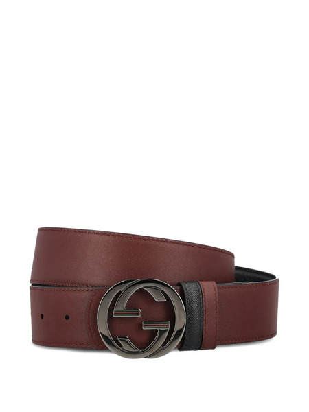  Gucci Interlocking G Calfskin Belt - Brown 