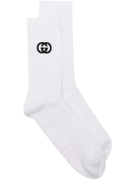  Gucci Interlocking-g Cotton Ankle Socks - White 