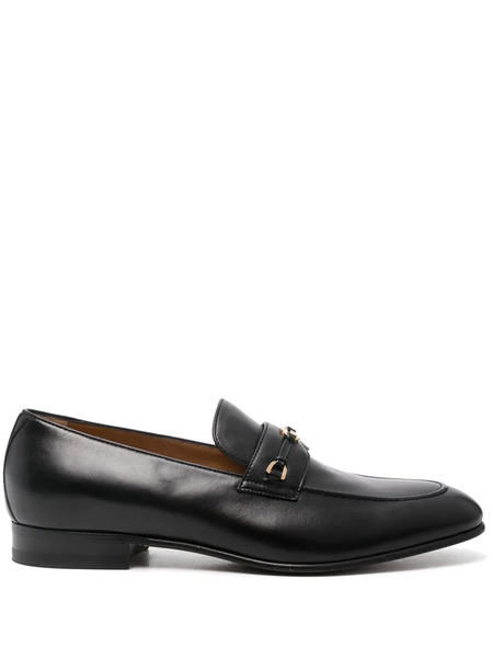  Gucci Interlocking G Leather Loafers - Black 