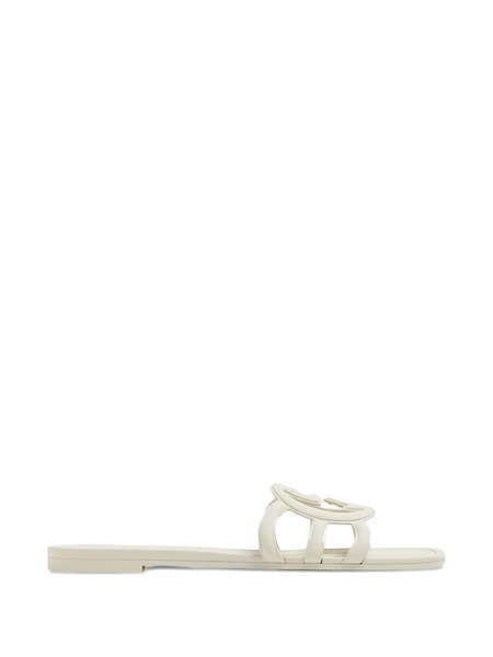  Gucci Interlocking-logo Sandals - Neutrals 