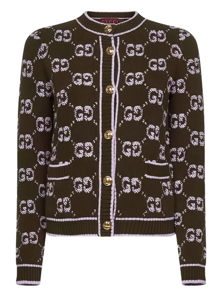  Gucci Jacquard Pocket Cardigan - Green 