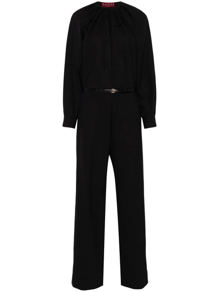  Gucci Keyhole-neck Jumpsuit - Black 