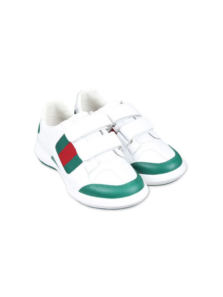  Gucci Kids Ace Touch-strap Sneakers - White 