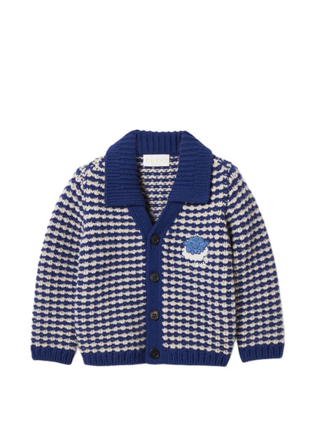  Gucci Kids Button-fastening V-neck Cardigan - Blue 