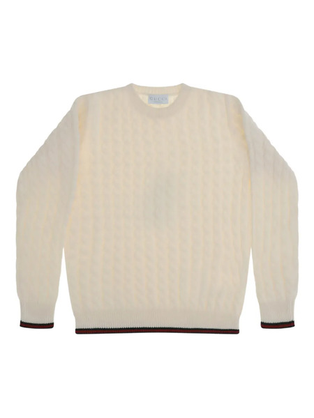 Gucci Kids Cable-knit Wool Sweater - Neutrals 