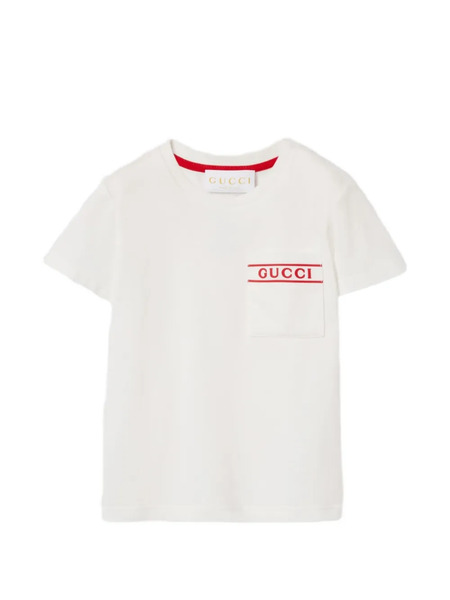  Gucci Kids Chest-pocket T-shirt - Neutrals 