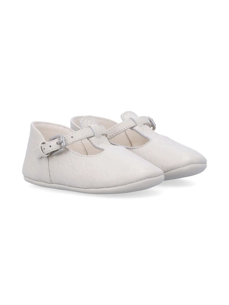  Gucci Kids Debossed-monogram Ballerinas - White 