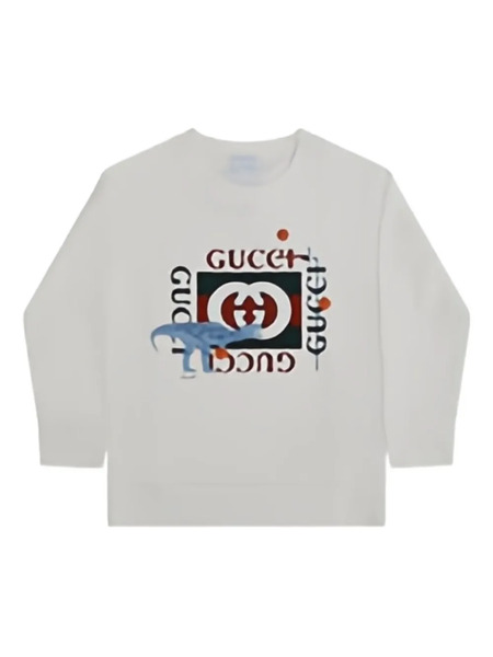  Gucci Kids Dinosaur-logo Sweatshirt - White 