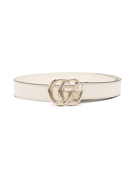  Gucci Kids Double G-buckle Leather Belt - Neutrals 