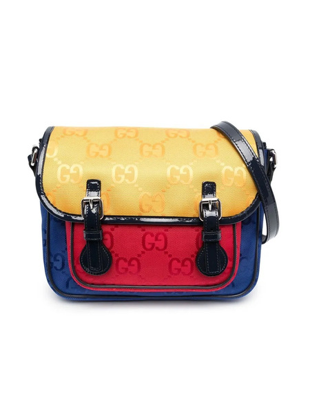  Gucci Kids Gg Colour-block Messenger Bag - Blue 