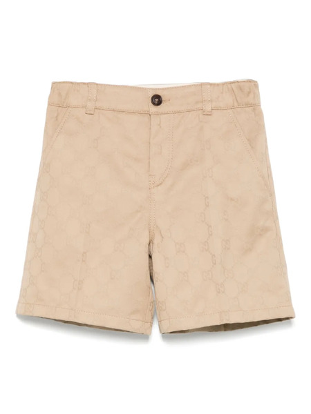  Gucci Kids Gg Cotton Shorts - Neutrals 