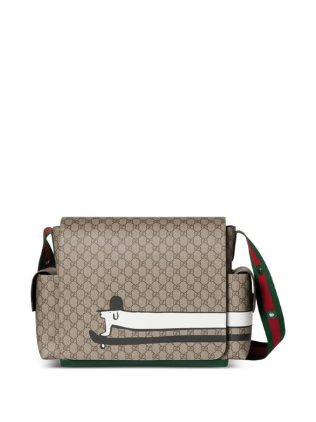  Gucci Kids Gg Monogram Dog-print Changing Bag - Neutrals 