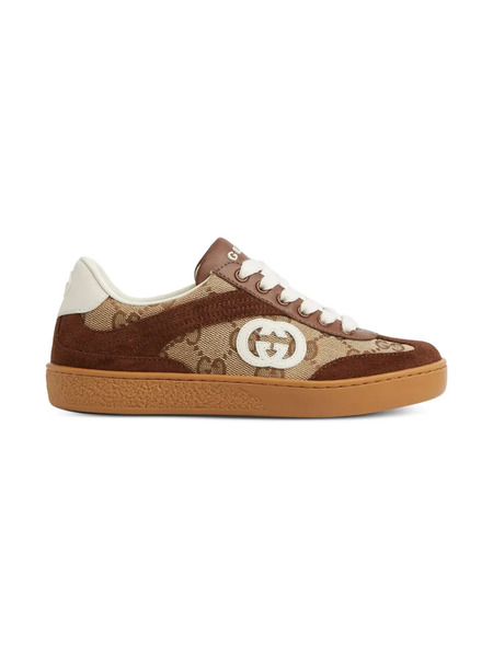  Gucci Kids Gg-monogram Low-top Sneakers - Brown 