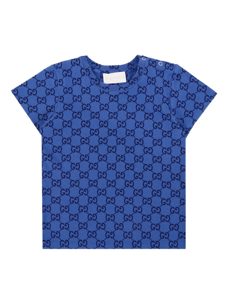  Gucci Kids Gg Monogram Short-sleeves T-shirt - Blue 