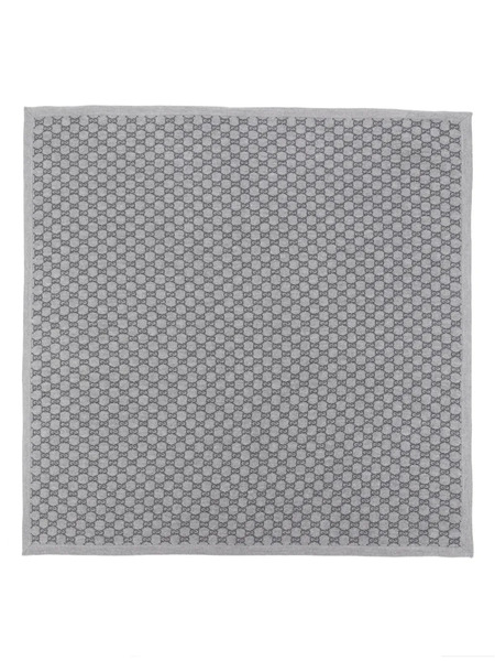  Gucci Kids Gg-pattern Knitted Scarf - Grey 