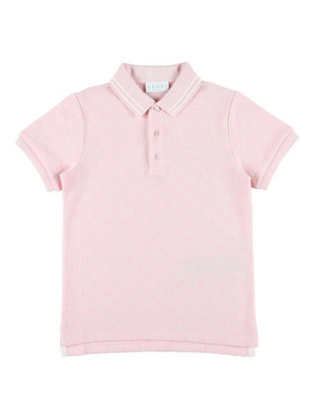  Gucci Kids Gg-pattern Polo Shirt - Pink 