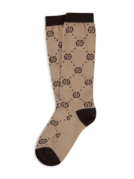  Gucci Kids Gg Supreme Ankle Socks - Neutrals 