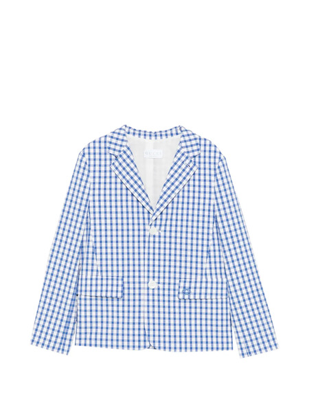  Gucci Kids Gingham Pocket Blazer - Blue 