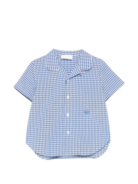  Gucci Kids Gingham Shirt - Blue 
