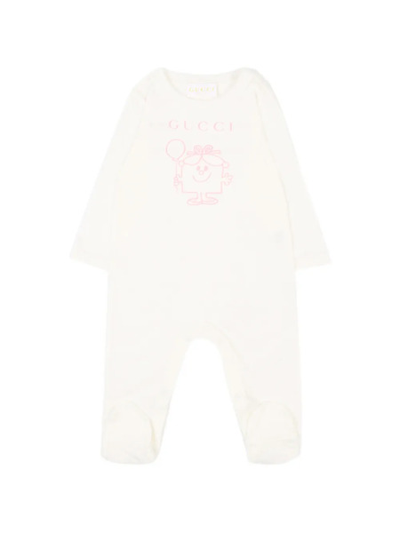  Gucci Kids Graphic Babygrow - White 