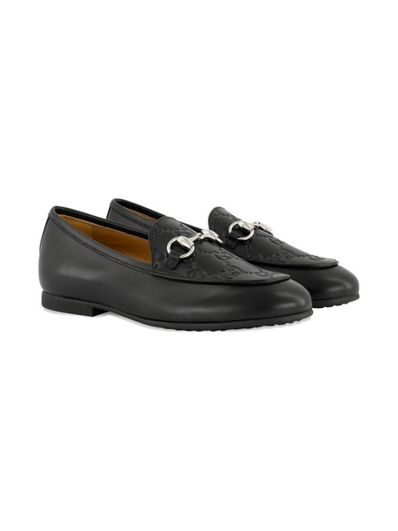  Gucci Kids Horsebit Gg Loafers - Black 