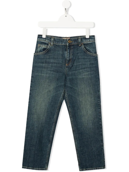  Gucci Kids Horsebit Straight-leg Jeans - Blue 