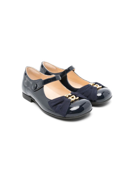  Gucci Kids Interlocking G-plaque Ballet Flats - Blue 