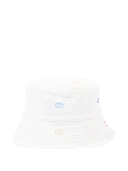  Gucci Kids Logo Bucket Hat - White 