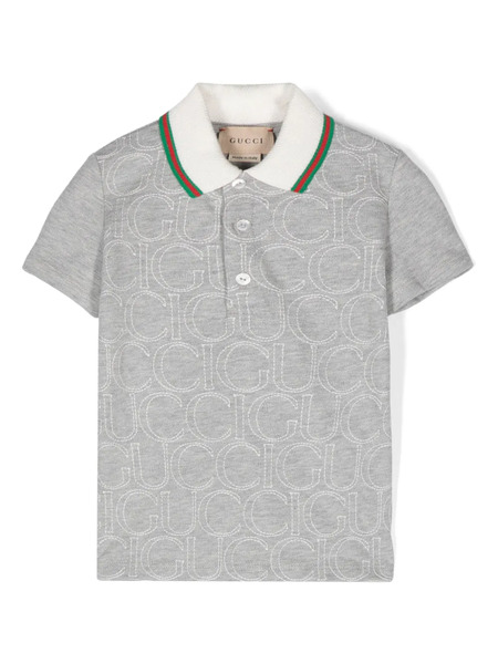  Gucci Kids Logo-embroidered T-shirt - Grey 