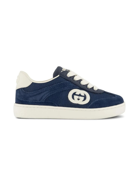  Gucci Kids Logo-patch Sneakers - Blue 