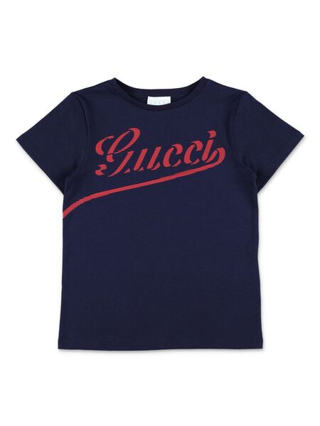  Gucci Kids Logo-print T-shirt - Blue 