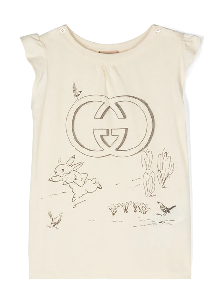  Gucci Kids Logo-print T-shirt - Neutrals 