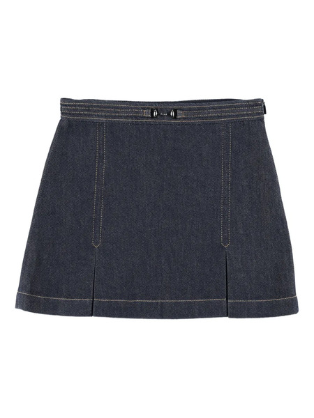  Gucci Kids Pleated Denim Skirt - Blue 