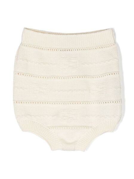 Gucci Kids Ribbed Knitted Shorts - Neutrals 