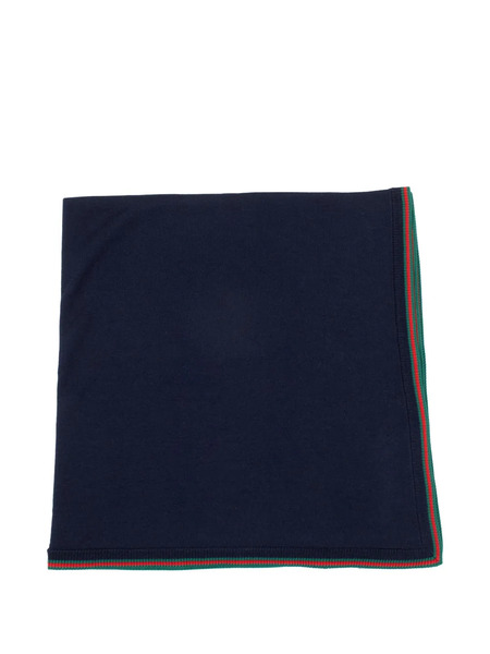  Gucci Kids Ribbed-trim Wool Blanket - Black 